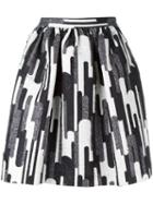 Blugirl Printed Mini Skirt, Women's, Size: 42, Black, Polyester/cotton