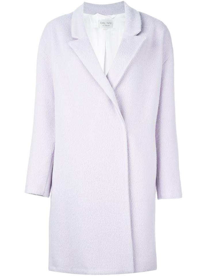 Forte Forte Peaked Lapel Coat, Women's, Size: I, Pink/purple, Polyamide/polyester/acetate/virgin Wool