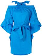Isabelle Blanche Off-shoulder Ruffle Dress - Blue
