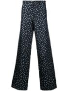 Comme Des Garçons Pre-owned Polka Dot Wide Leg Trousers - Blue