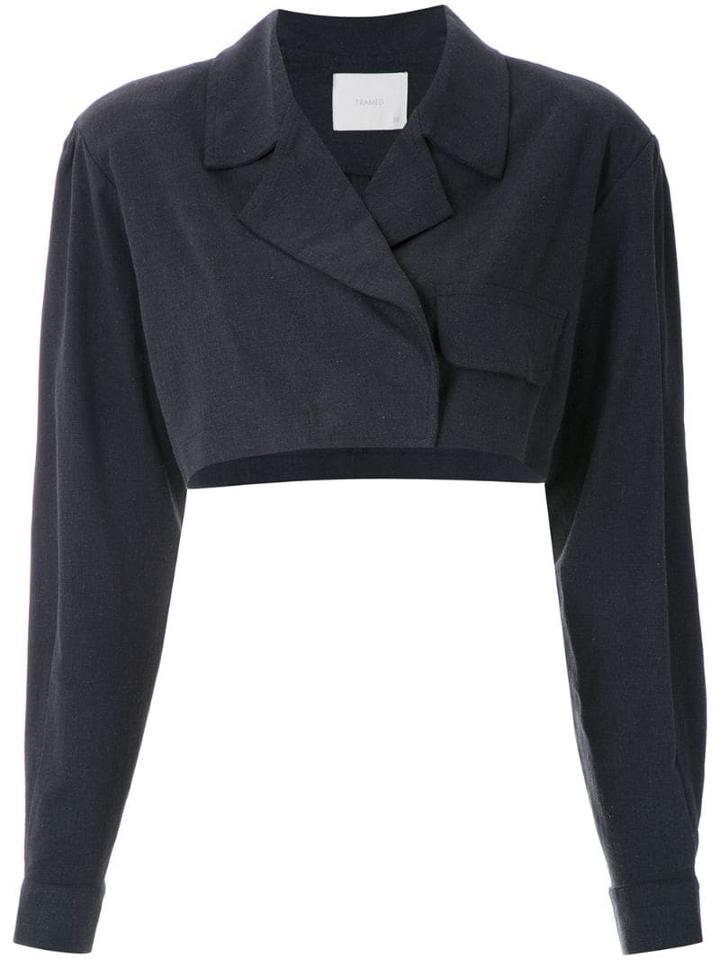 Framed Cropped Jacket - Black