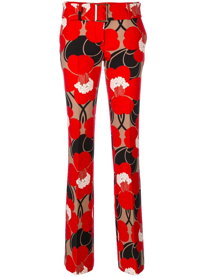 P.a.r.o.s.h. Straight Leg Floral Trousers - Red