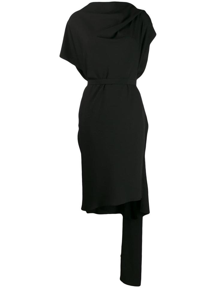 Poiret Deconstructed Tie Waist Dress - Black