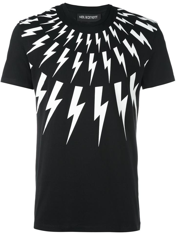 Neil Barrett 'thunder' T-shirt, Men's, Size: Xl, Black, Cotton
