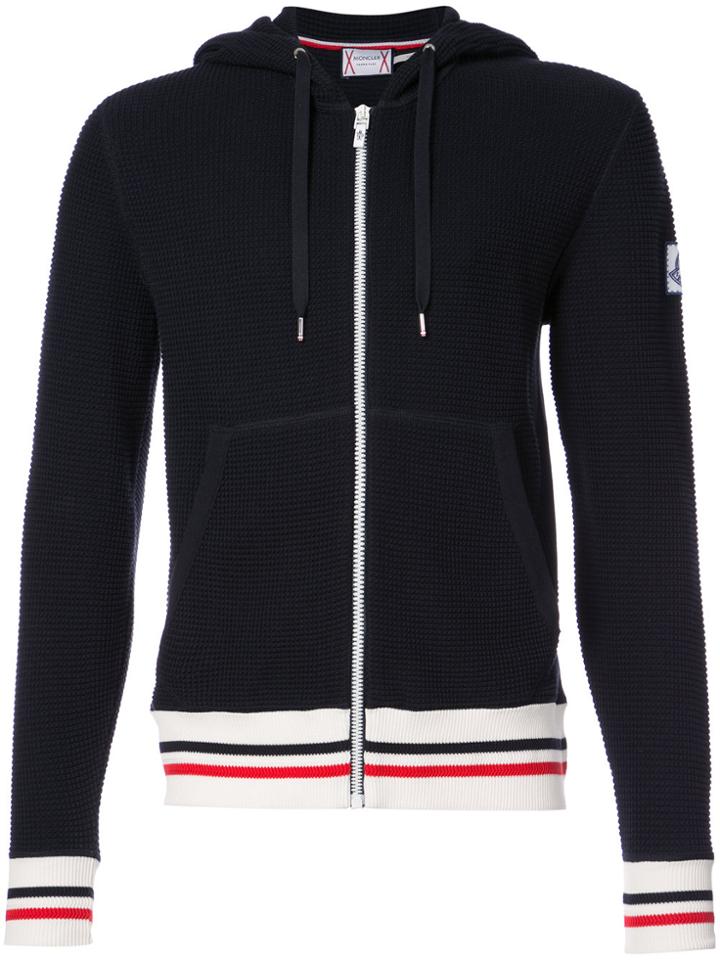 Moncler Gamme Bleu Zipped Hooded Sweatshirt - Blue