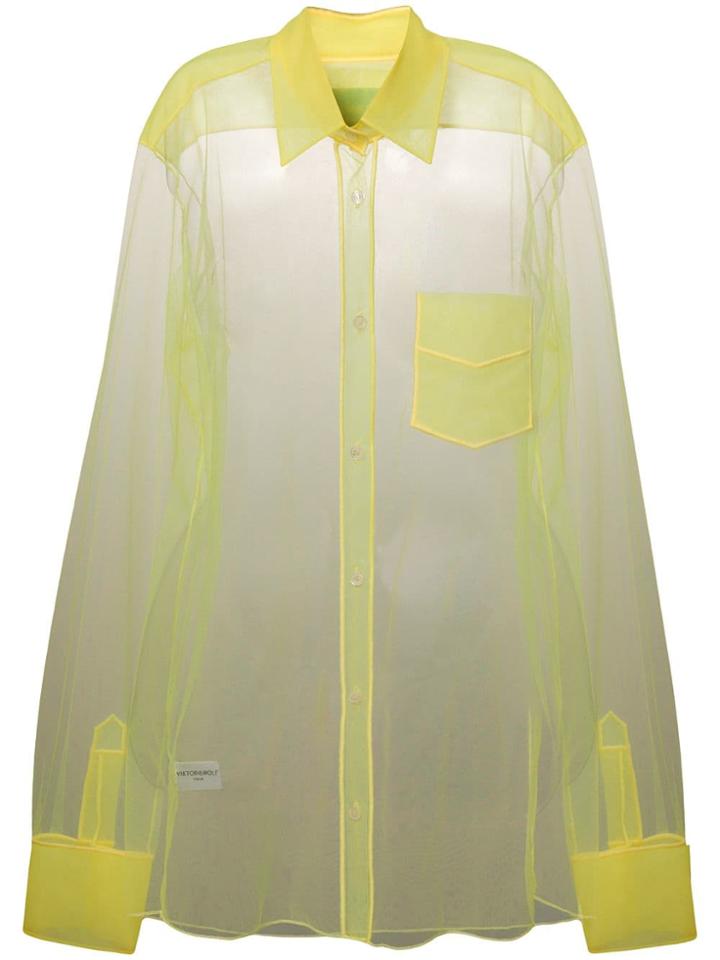 Viktor & Rolf Long-sleeve Sheer Blouse - Yellow