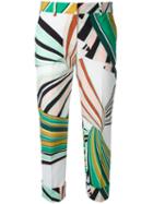 Emilio Pucci Straight Cropped Trousers, Women's, Size: 44, Cotton/spandex/elastane/acetate/viscose