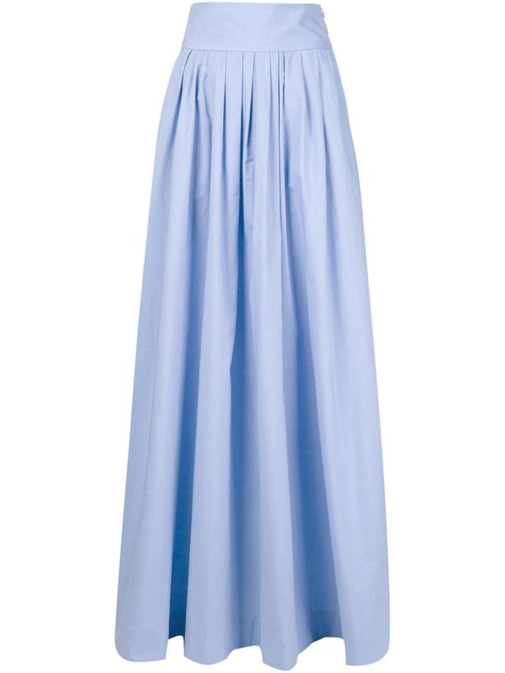 Rosie Assoulin Flared Long Skirt, Women's, Size: 4, Blue, Cotton