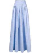 Rosie Assoulin Flared Long Skirt, Women's, Size: 4, Blue, Cotton