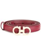 Salvatore Ferragamo Gancini Buckle Belt, Women's, Size: 90, Red, Calf Leather