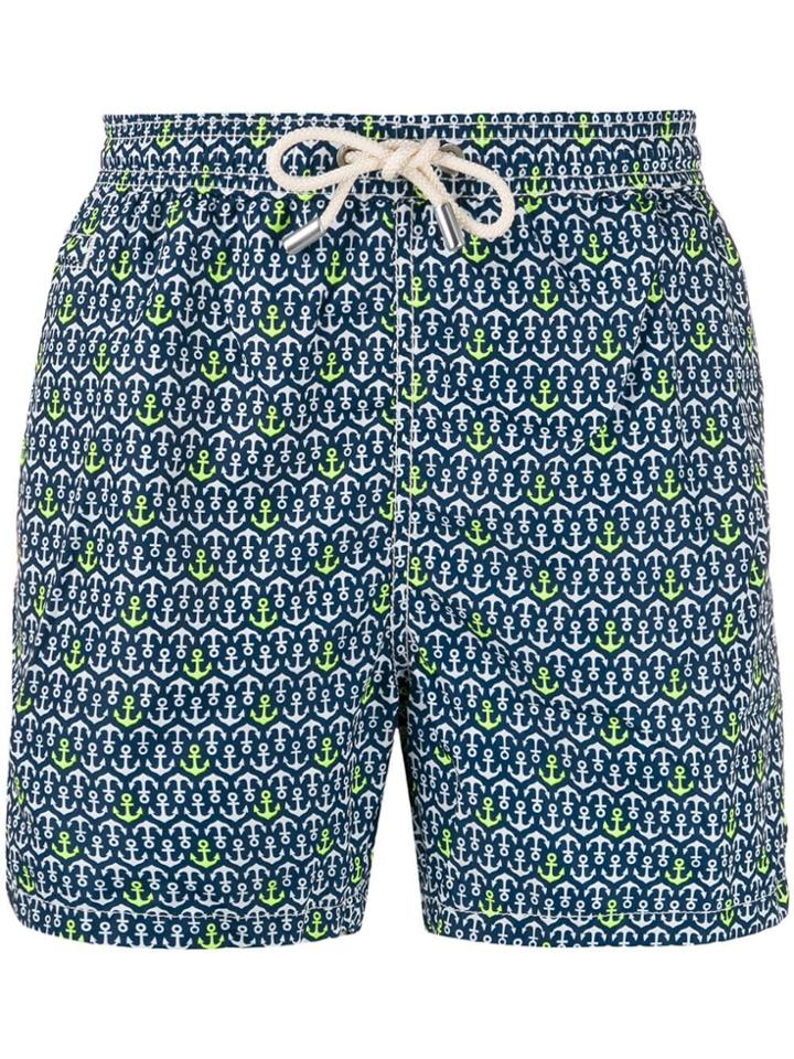 Mc2 Saint Barth Sailor Print Swim Shorts - Blue