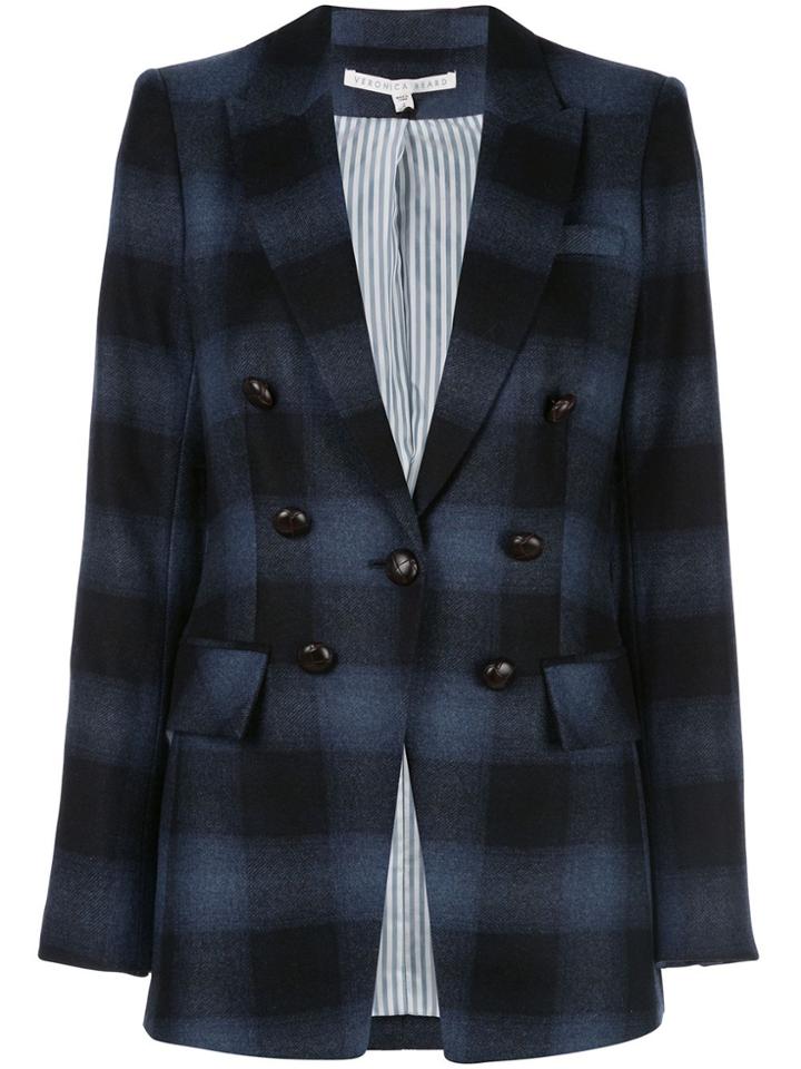 Veronica Beard Hudson Oversized Plaid Blazer - Blue