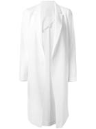 Demoo Parkchoonmoo Open Midi Coat, Women's, Size: 42, White, Polyester/cotton