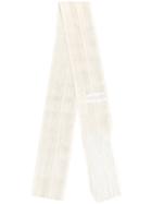 Isabel Benenato Fringed Skinny Scarf - Nude & Neutrals