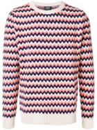 A.p.c. Zig-zag Knit Sweater - Neutrals