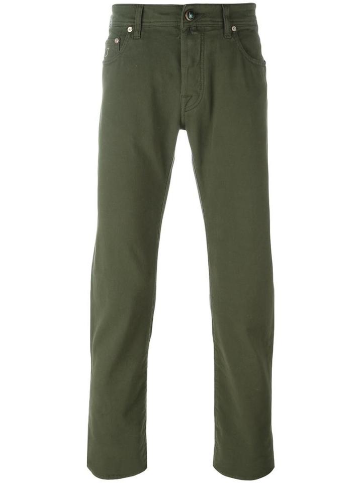 Jacob Cohen Straight-leg Jeans, Men's, Size: 37, Green, Cotton/spandex/elastane
