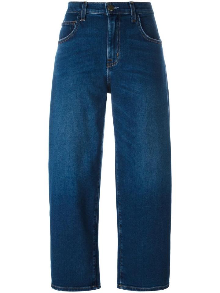 Current/elliott 'the Barrel' Cropped Jeans, Women's, Size: 28, Blue, Cotton/spandex/elastane