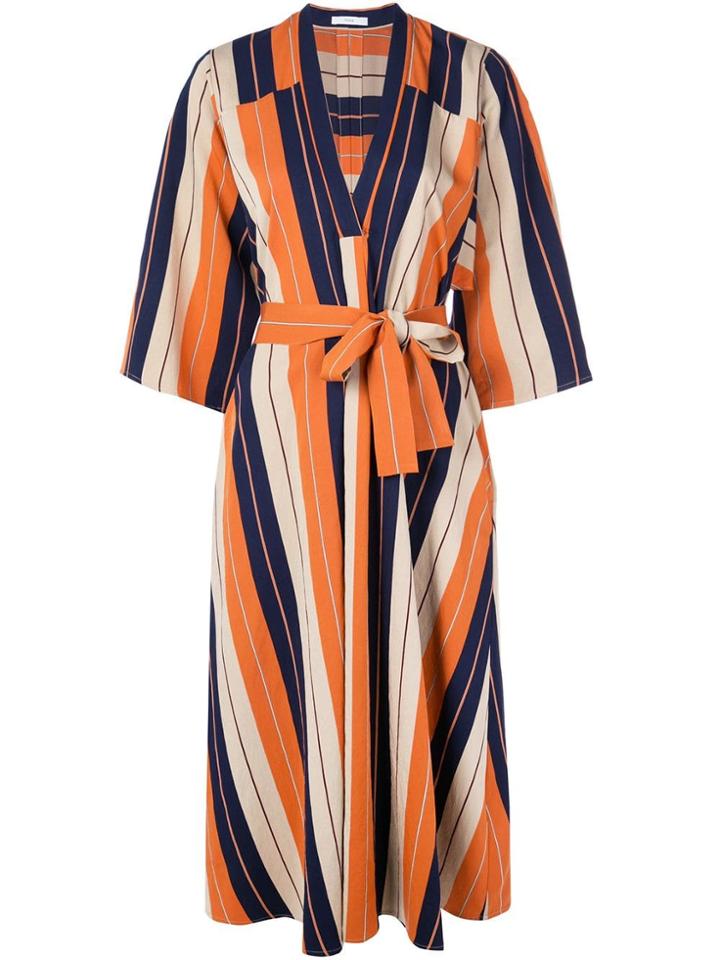 Tome Striped Shirt Dress - Orange