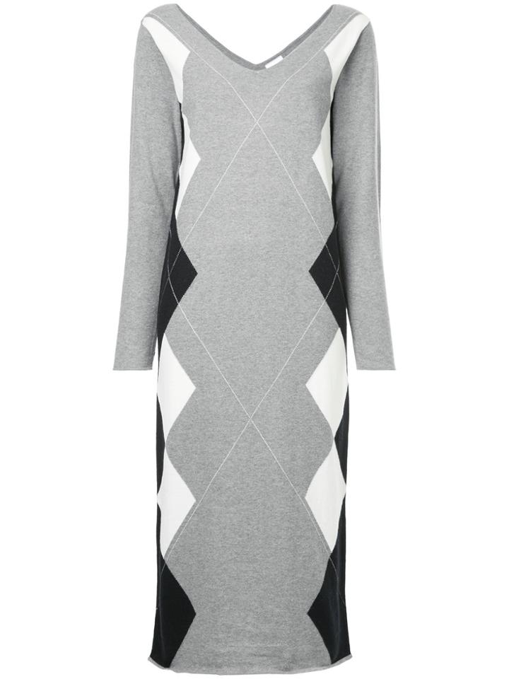 Cityshop Diamond Patterned Dress - Grey