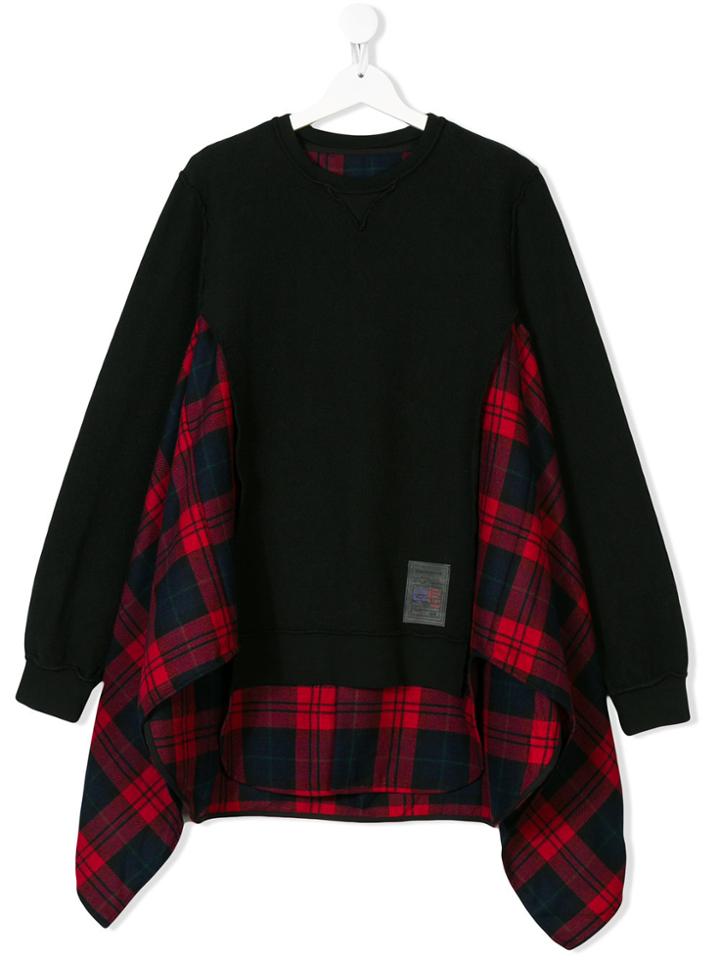 Dsquared2 Kids Plaid Insert Swing Sweatshirt - Black