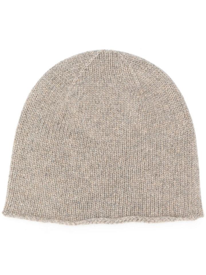 Pringle Of Scotland Lion Emblem Beanie - Neutrals