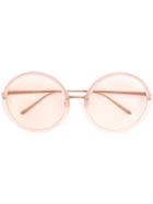 Linda Farrow Oversized Round Frame Sunglasses - Pink & Purple