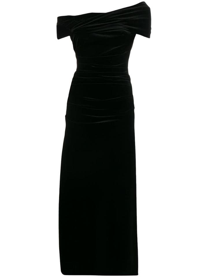 Talbot Runhof Velvet Long Dress - Black