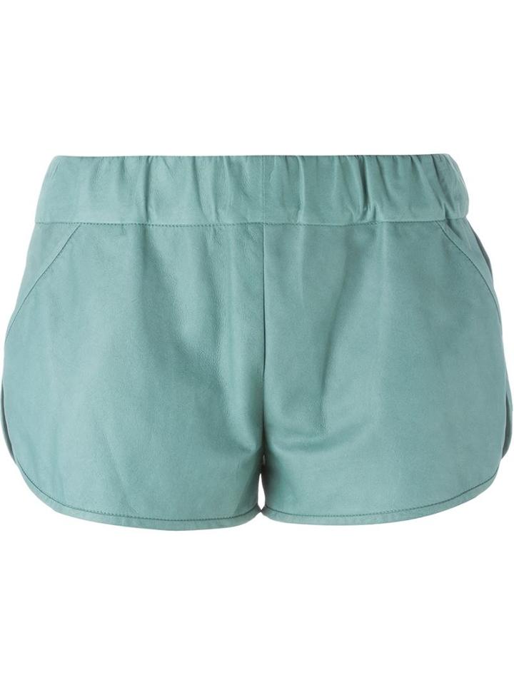 Drome Leather Shorts, Women's, Size: Xs, Green, Leather/cupro