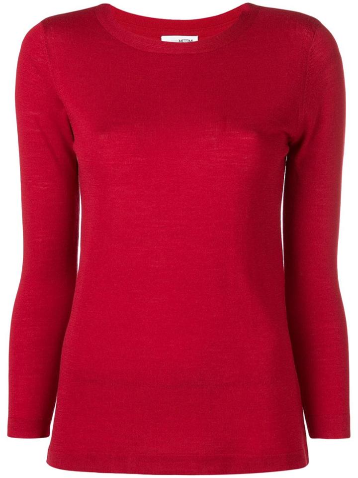 Sottomettimi Knit Round Neck Top - Red