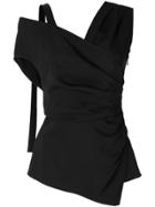 Altuzarra Asymmetric Sweetheart Neck Top - Black