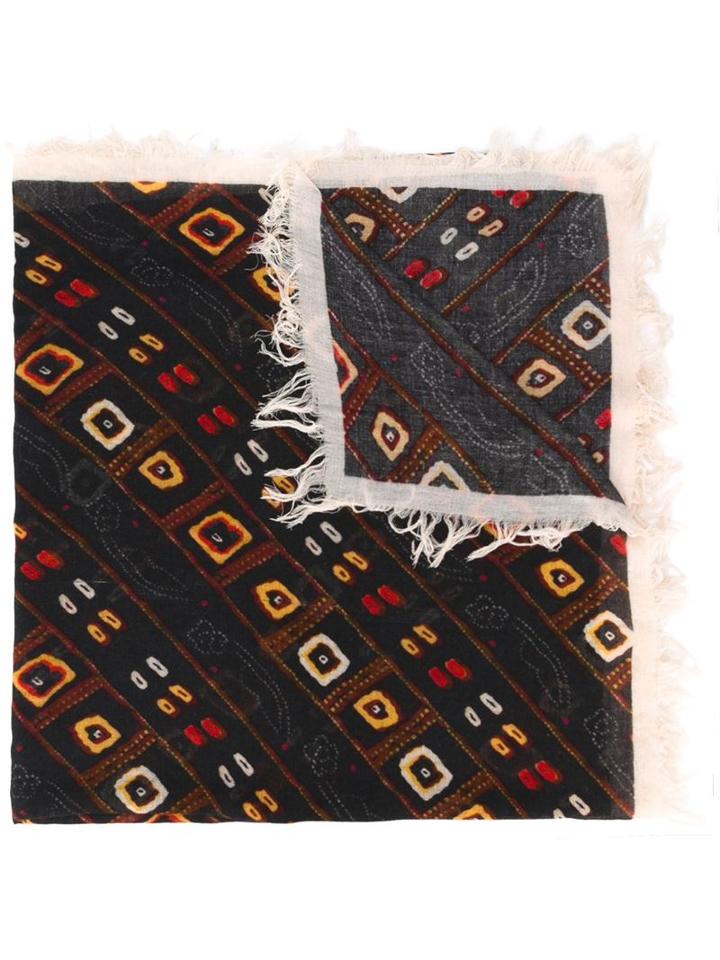 Isabel Marant - Printed Scarf - Women - Modal/cashmere - One Size, Black, Modal/cashmere