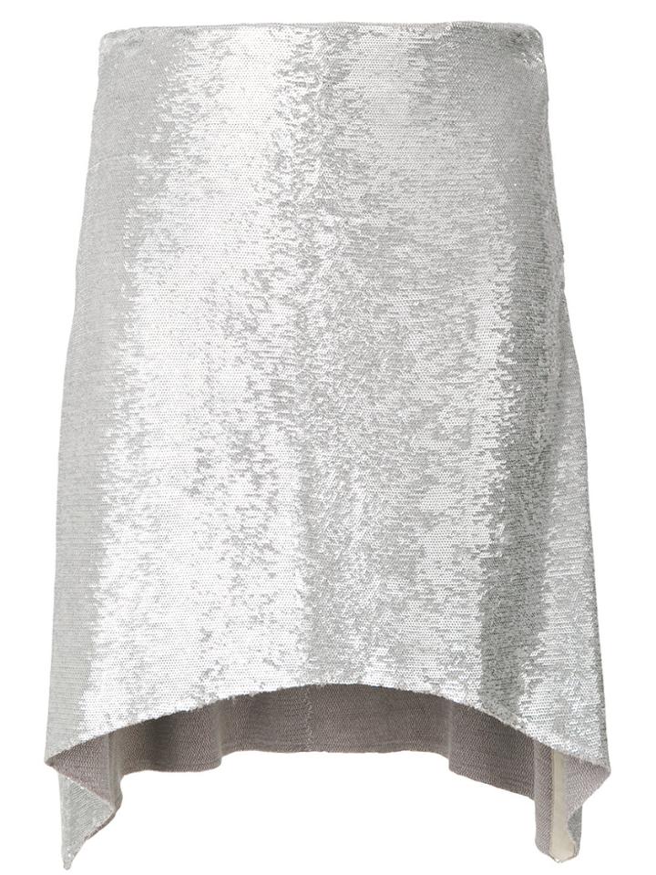 Iro Metallic Hi-low Skirt - Grey