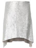 Iro Metallic Hi-low Skirt - Grey