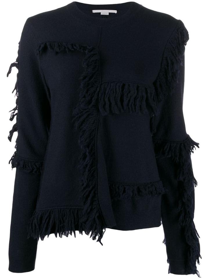 Stella Mccartney Fringed Knitted Jumper - Blue