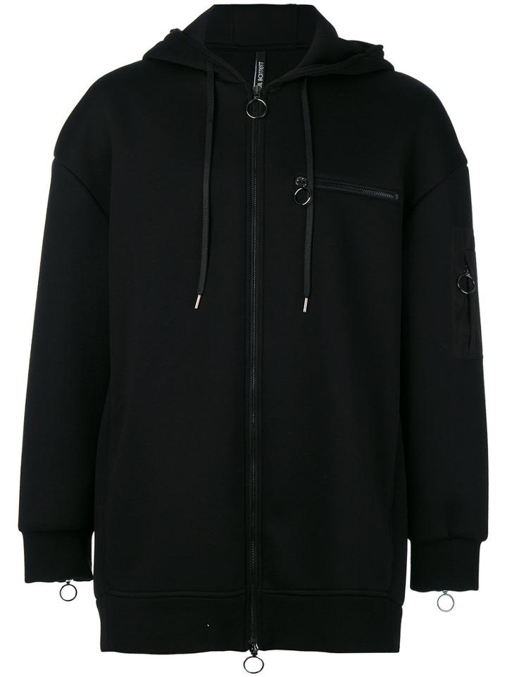Neil Barrett - Zipped Hoodie - Men - Polyurethane/viscose - S, Black, Polyurethane/viscose
