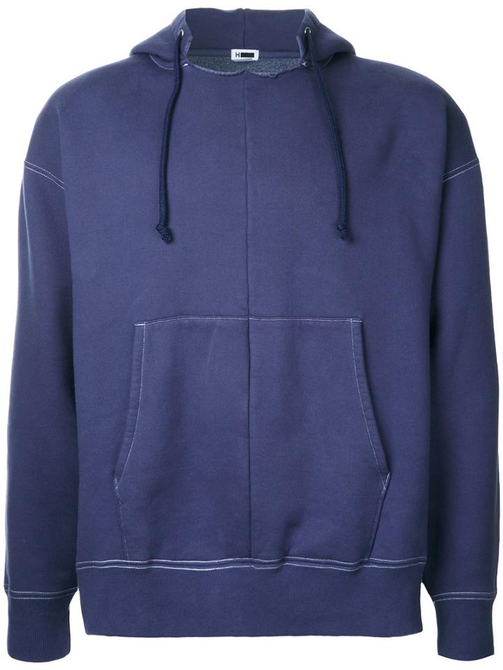 H Beauty & Youth - Front Pocket Hoodie - Men - Cotton/polyester - M, Blue, Cotton/polyester