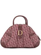 Christian Dior Pre-owned Trotter Pattern Saddle Hand Bag - Red