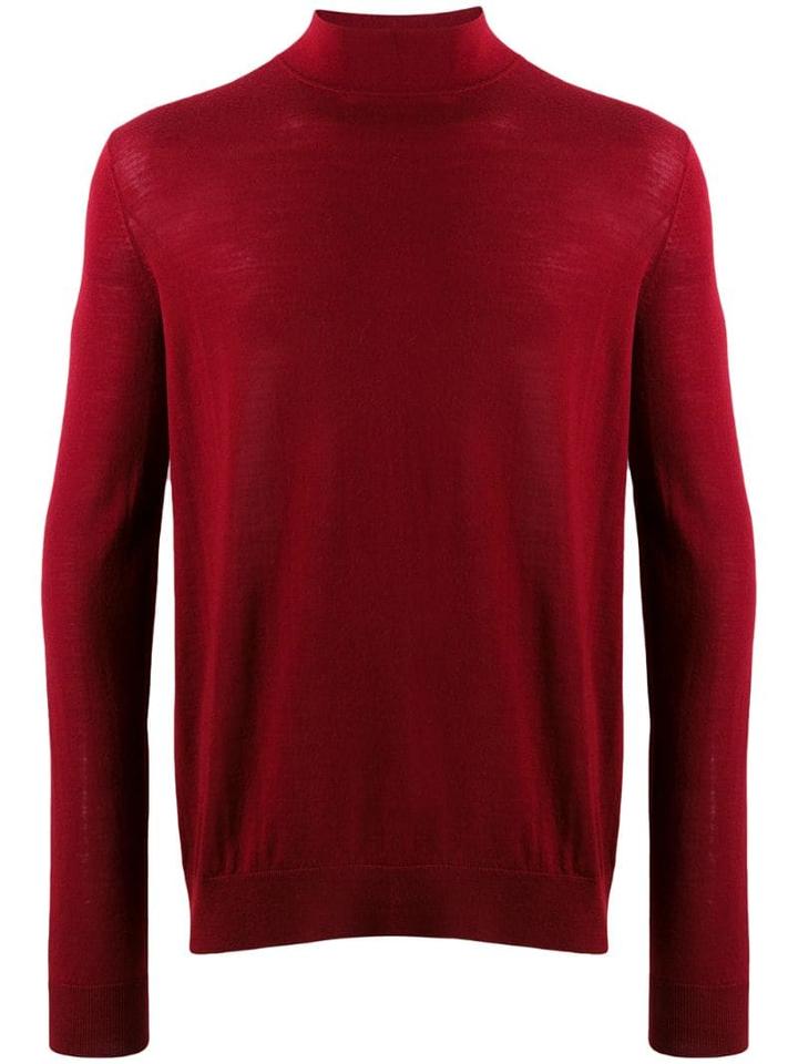 Pringle Of Scotland Mock-neck Knit Sweater - Red