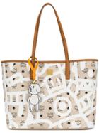 Mcm Reversible Logo Tote Bag - White