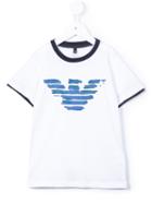 Armani Junior Logo Print T-shirt, Boy's, Size: 10 Yrs, White