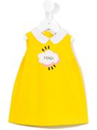 Fendi Kids - Cloud Print Dress - Kids - Cotton/spandex/elastane - 6 Mth, Yellow/orange