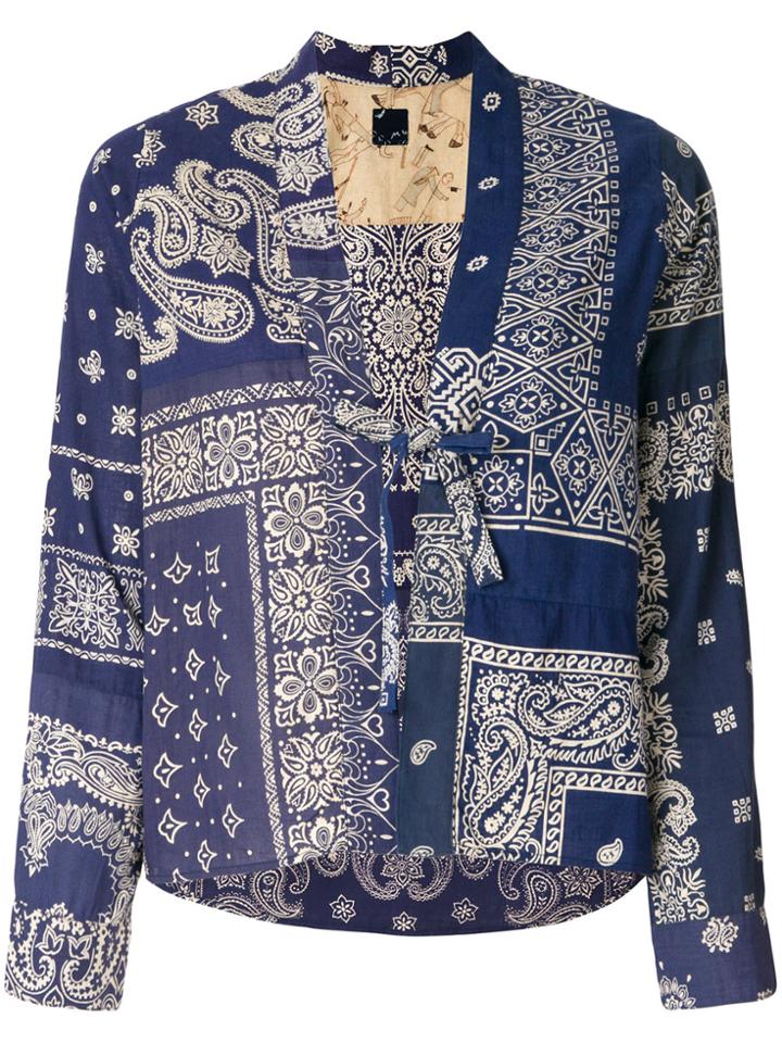 Visvim Bandana Print Tie Front Blouse - Multicolour