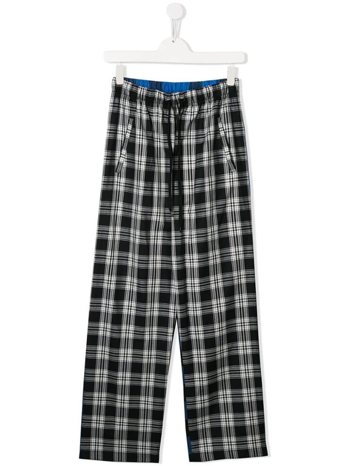 Natasha Zinko Kids Teen Duo Boyzzz Check Trousers - Blue