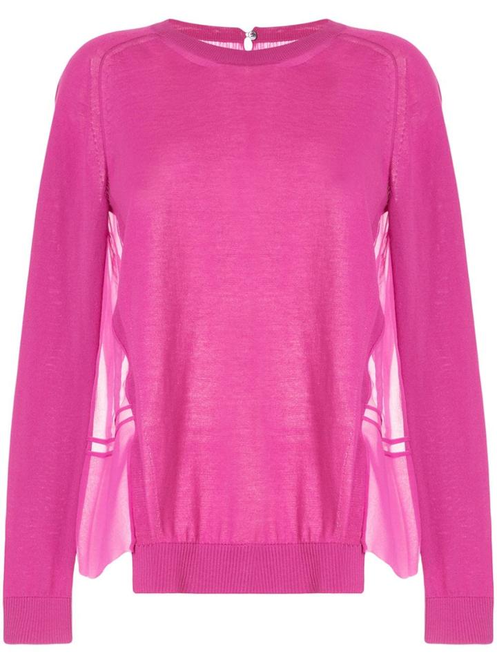 Nº21 Chiffon-panelled Sweater - Purple