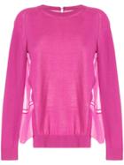 Nº21 Chiffon-panelled Sweater - Purple