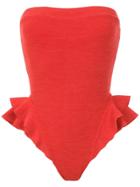 Clube Bossa Ruffled Barres Swimsuit - Red