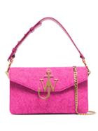 Jw Anderson Pink Hibiscus Logo Felt Shoulder Bag - Pink & Purple