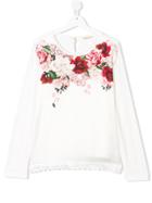 Monnalisa Chic Floral Print Blouse - White
