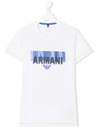 Armani Junior Logo Print T-shirt - White
