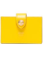 Fendi Yellow Compact Leather Wallet - Yellow & Orange
